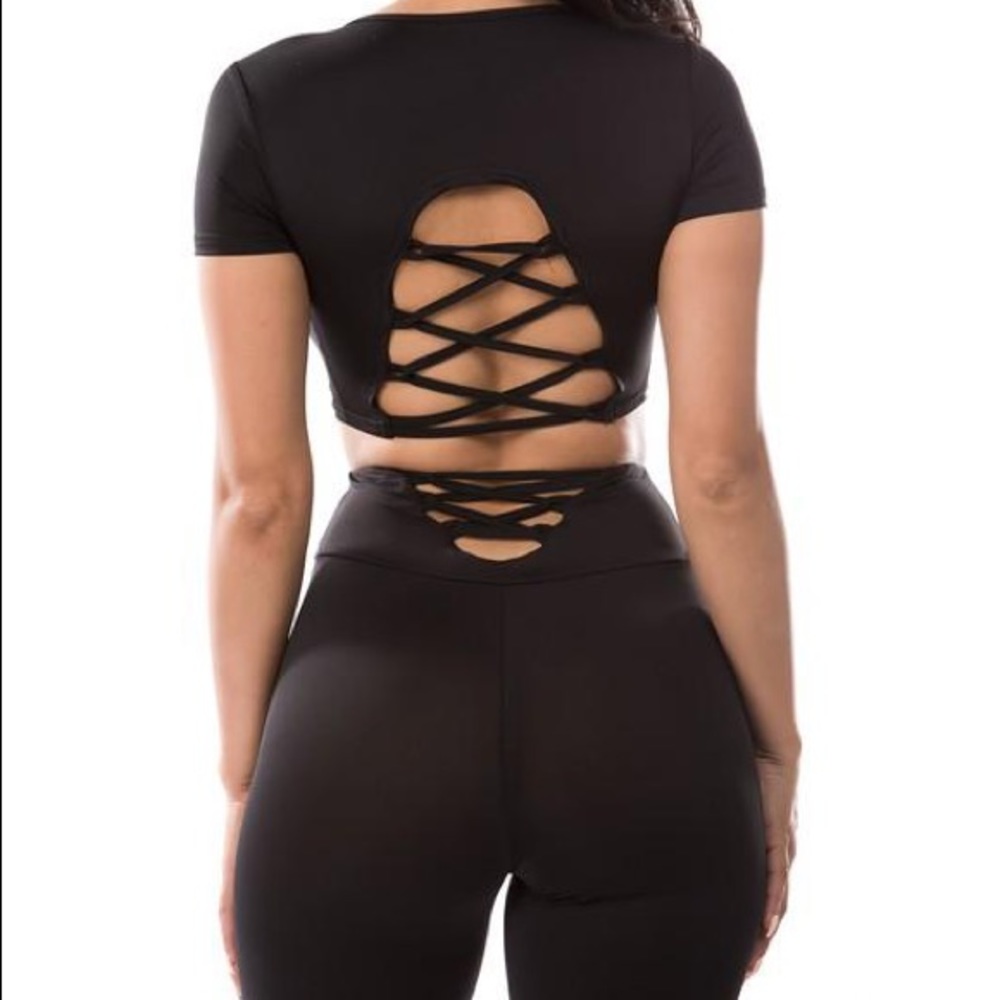 Criss Cross Back Biker Set